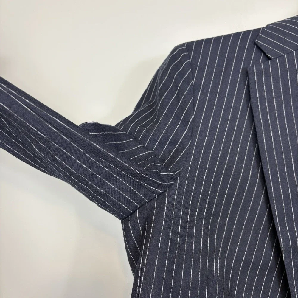 Suitsupply Men's Sienna Reda Super 130s Wool Sport Coat Sz 38R Navy Striped